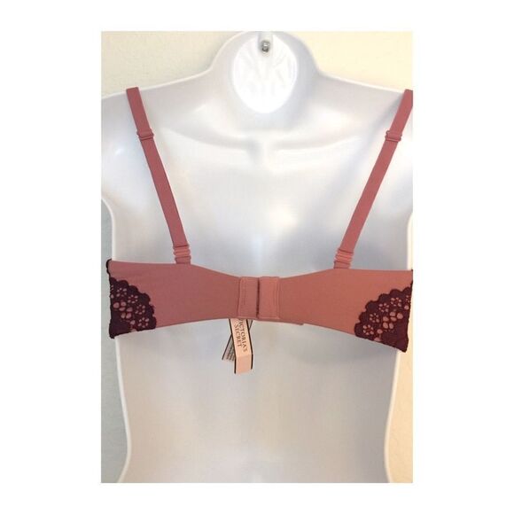 NWT Body By Victoria Unlined Demi Burgundy Bra - Picture 2 of 2
